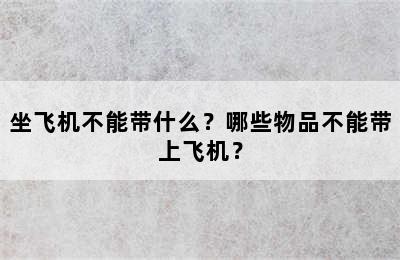 坐飞机不能带什么？哪些物品不能带上飞机？