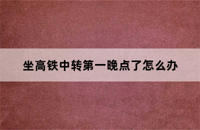 坐高铁中转第一晚点了怎么办