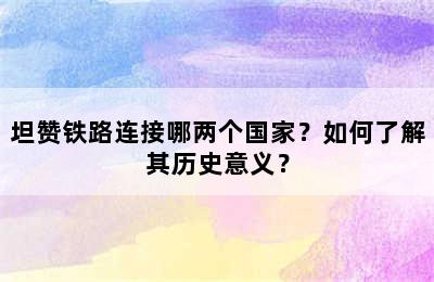坦赞铁路连接哪两个国家？如何了解其历史意义？