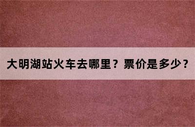 大明湖站火车去哪里？票价是多少？