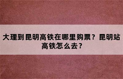 大理到昆明高铁在哪里购票？昆明站高铁怎么去？