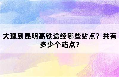 大理到昆明高铁途经哪些站点？共有多少个站点？