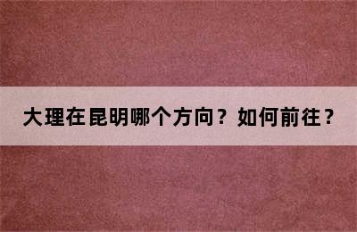 大理在昆明哪个方向？如何前往？