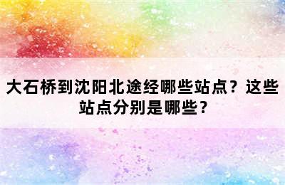 大石桥到沈阳北途经哪些站点？这些站点分别是哪些？