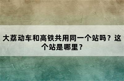 大荔动车和高铁共用同一个站吗？这个站是哪里？