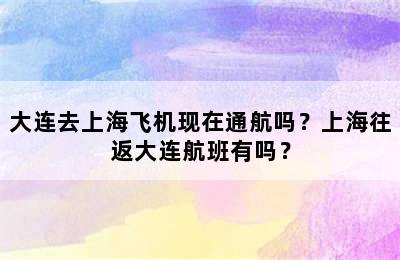 大连去上海飞机现在通航吗？上海往返大连航班有吗？