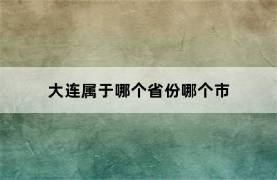 大连属于哪个省份哪个市