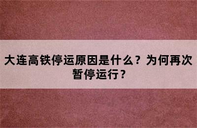 大连高铁停运原因是什么？为何再次暂停运行？