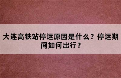 大连高铁站停运原因是什么？停运期间如何出行？