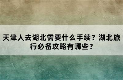 天津人去湖北需要什么手续？湖北旅行必备攻略有哪些？