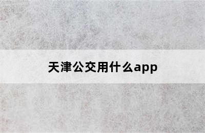 天津公交用什么app