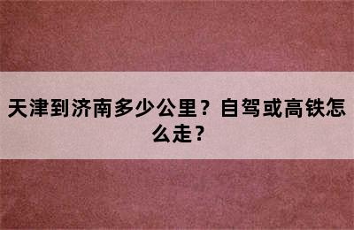 天津到济南多少公里？自驾或高铁怎么走？
