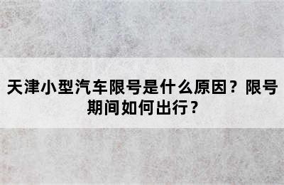 天津小型汽车限号是什么原因？限号期间如何出行？