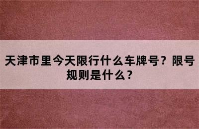 天津市里今天限行什么车牌号？限号规则是什么？