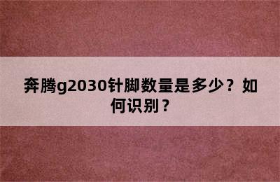 奔腾g2030针脚数量是多少？如何识别？
