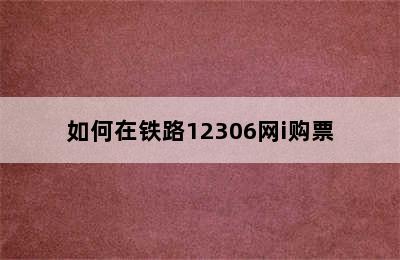 如何在铁路12306网i购票