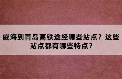 威海到青岛高铁途经哪些站点？这些站点都有哪些特点？