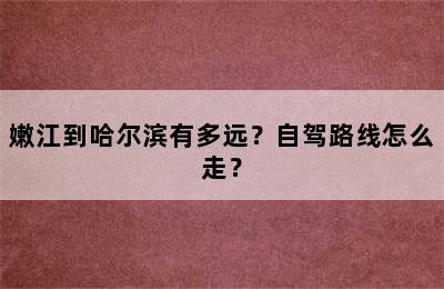 嫩江到哈尔滨有多远？自驾路线怎么走？