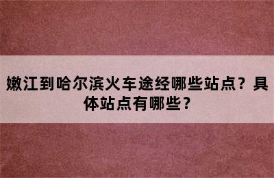 嫩江到哈尔滨火车途经哪些站点？具体站点有哪些？