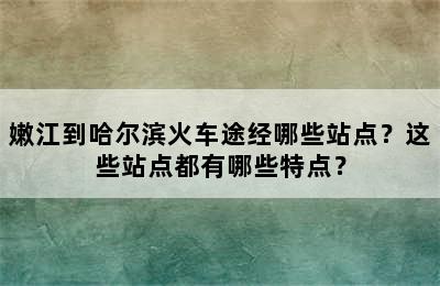 嫩江到哈尔滨火车途经哪些站点？这些站点都有哪些特点？