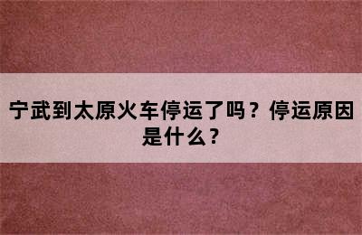 宁武到太原火车停运了吗？停运原因是什么？