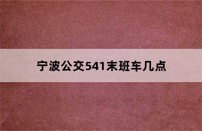 宁波公交541末班车几点
