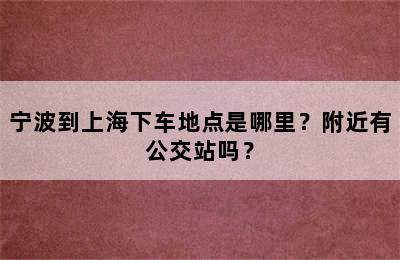 宁波到上海下车地点是哪里？附近有公交站吗？