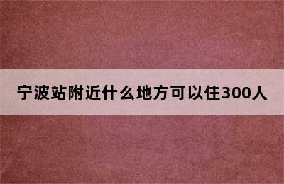 宁波站附近什么地方可以住300人