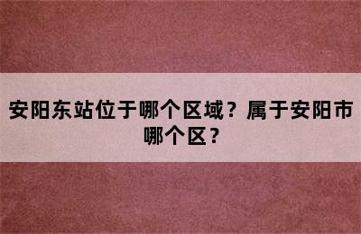 安阳东站位于哪个区域？属于安阳市哪个区？