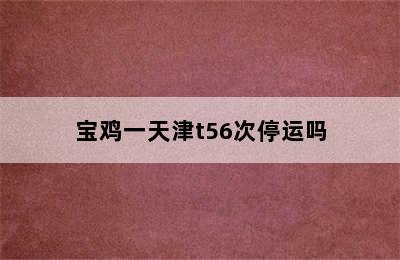 宝鸡一天津t56次停运吗