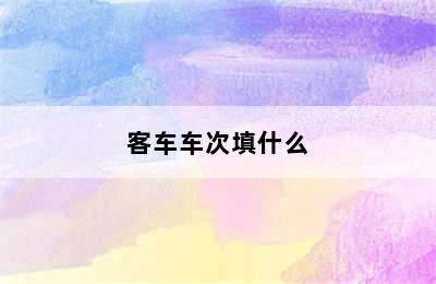 客车车次填什么