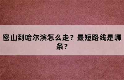 密山到哈尔滨怎么走？最短路线是哪条？