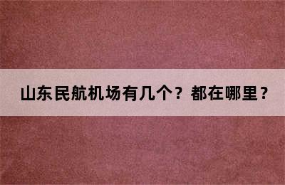 山东民航机场有几个？都在哪里？