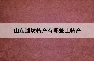 山东潍坊特产有哪些土特产