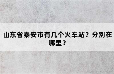 山东省泰安市有几个火车站？分别在哪里？