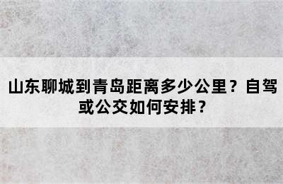 山东聊城到青岛距离多少公里？自驾或公交如何安排？