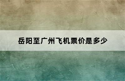 岳阳至广州飞机票价是多少