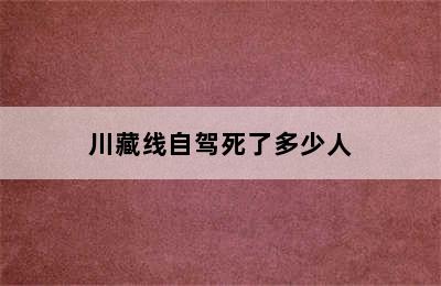 川藏线自驾死了多少人