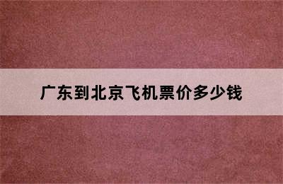 广东到北京飞机票价多少钱