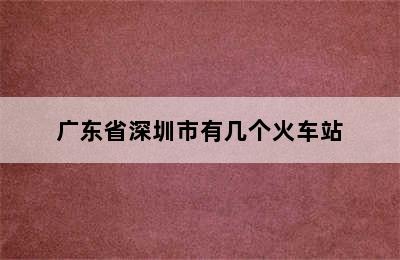 广东省深圳市有几个火车站