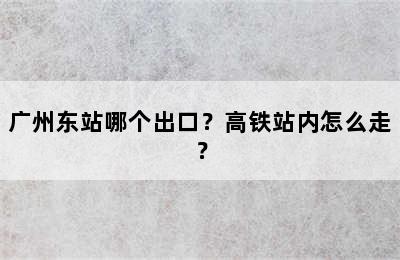 广州东站哪个出口？高铁站内怎么走？