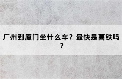 广州到厦门坐什么车？最快是高铁吗？
