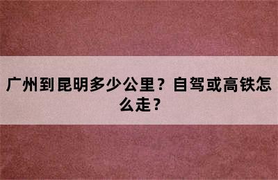 广州到昆明多少公里？自驾或高铁怎么走？