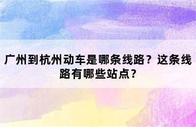 广州到杭州动车是哪条线路？这条线路有哪些站点？