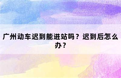 广州动车迟到能进站吗？迟到后怎么办？