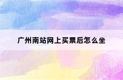 广州南站网上买票后怎么坐