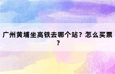 广州黄埔坐高铁去哪个站？怎么买票？