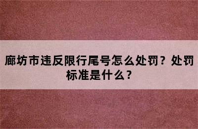 廊坊市违反限行尾号怎么处罚？处罚标准是什么？