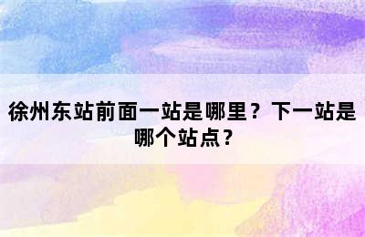 徐州东站前面一站是哪里？下一站是哪个站点？