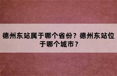 德州东站属于哪个省份？德州东站位于哪个城市？